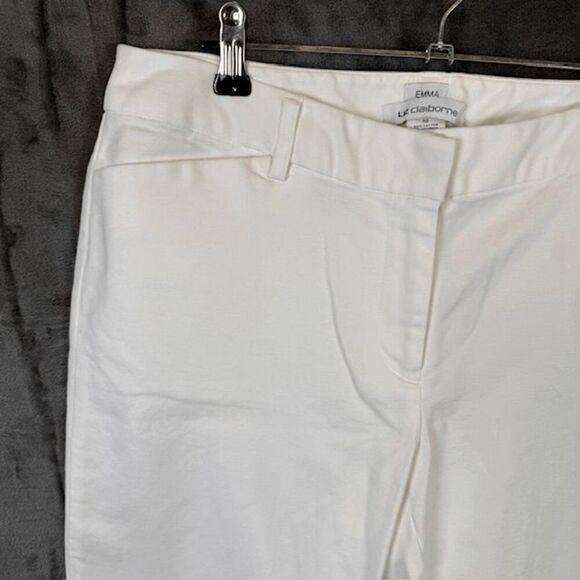 Liz Claiborne EMMA Cropped Trousers White Mid Rise Dressy or Casual Size 10 - Picture 3 of 12